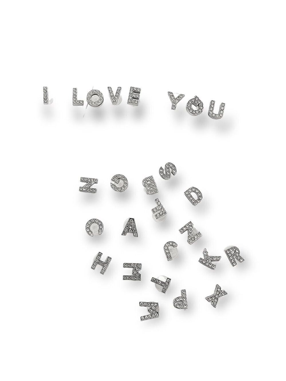 Alphabet‎ Letter Slide 3D Bling Charms 10mm